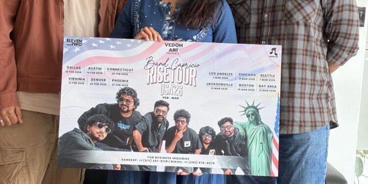 సునీత చేతుల మీదుగా బ్యాండ్ క్యాప్రిసియో చారిత్రక యూఎస్ఏ టూర్ 2026 పోస్టర్ ఆవిష్కరణ
